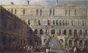 Francesco Guardi The Coronation of the Doge on the Staircase of the Giants at the Ducal Palace (mk05) Norge oil painting reproduction